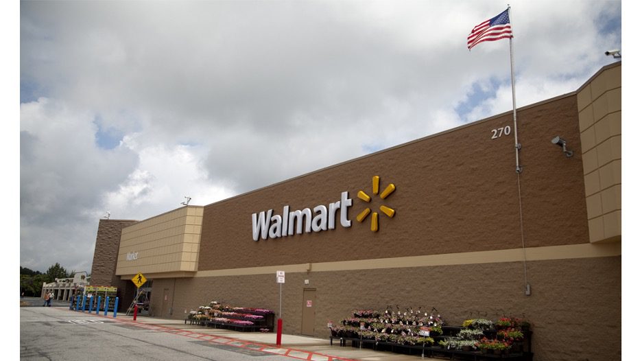 The exterior of Walmart in Bloomington, Indiana